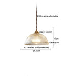 Copper Glass LED Pendant Lamp for Dining Living Room Bedroom Bar Nordic Style Hnaging Light