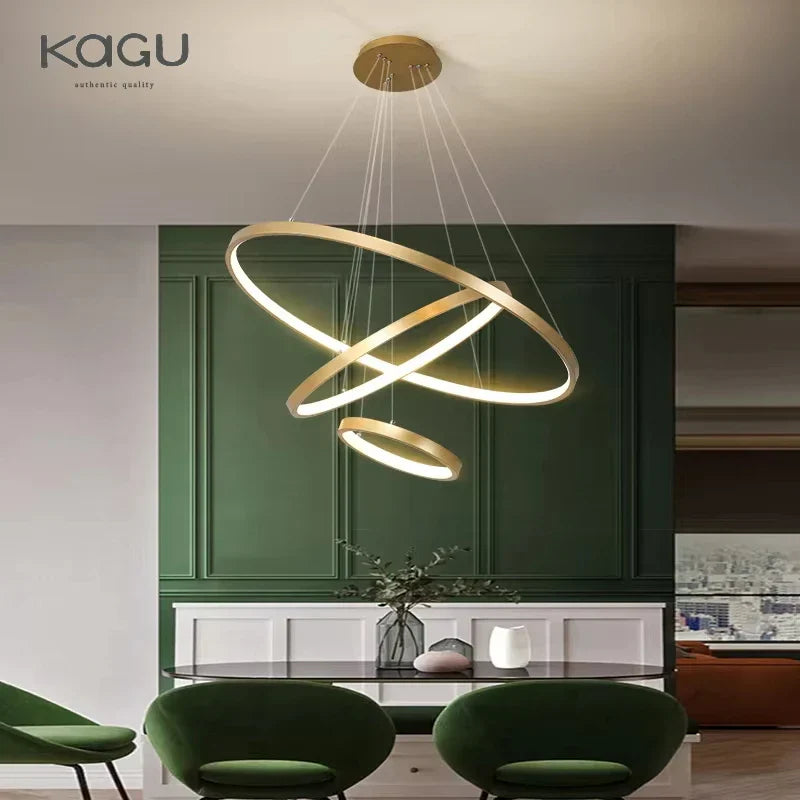 LED Ceiling Chandelier Round Pendant Light for Modern Home Interior Lighting
