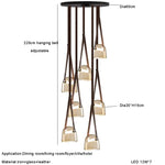 Glass Pendant Chandelier: Modern Leather Belt Luxury LED Lighting for Home Decor