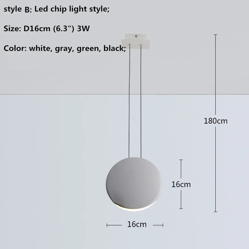Nordic Bar Modern LED Pendant Light Resin Lustre Dining Room Hanging Lamp