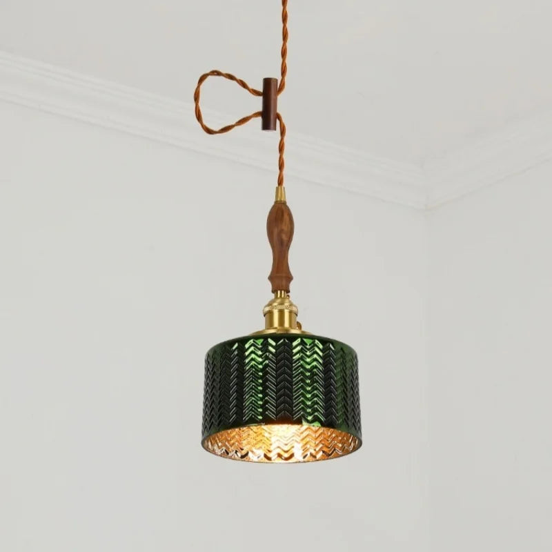 Green Wave Glass Pendant Lamp: Modern Minimalism for Living Room, Bedroom, Cafe