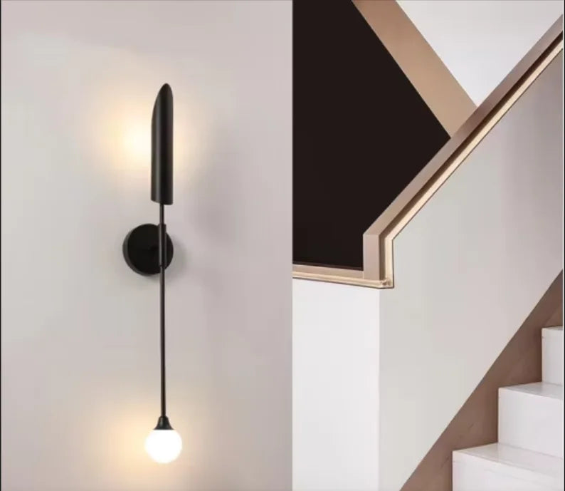 Golden Inclined Tube Wall Lamp for Modern Luxury Decor in Living Room