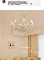 French Light Luxury Living Room Chandelier American Atmosphere Candle Lamp