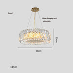 Oval LED Glass Chandelier Lighting in Gold & Silver Stainless Steel