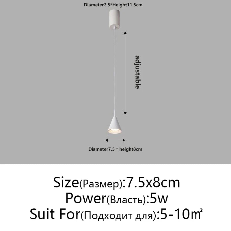 Modern Black White Pendant Light for Kitchen Bedroom Dining Room
