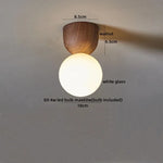 Walnut Glass LED Ceiling Lamp for Modern Living Room Art Decoration