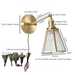 Nordic Glass LED Wall Sconce with Pull Chain Switch for Bedroom and Living Room