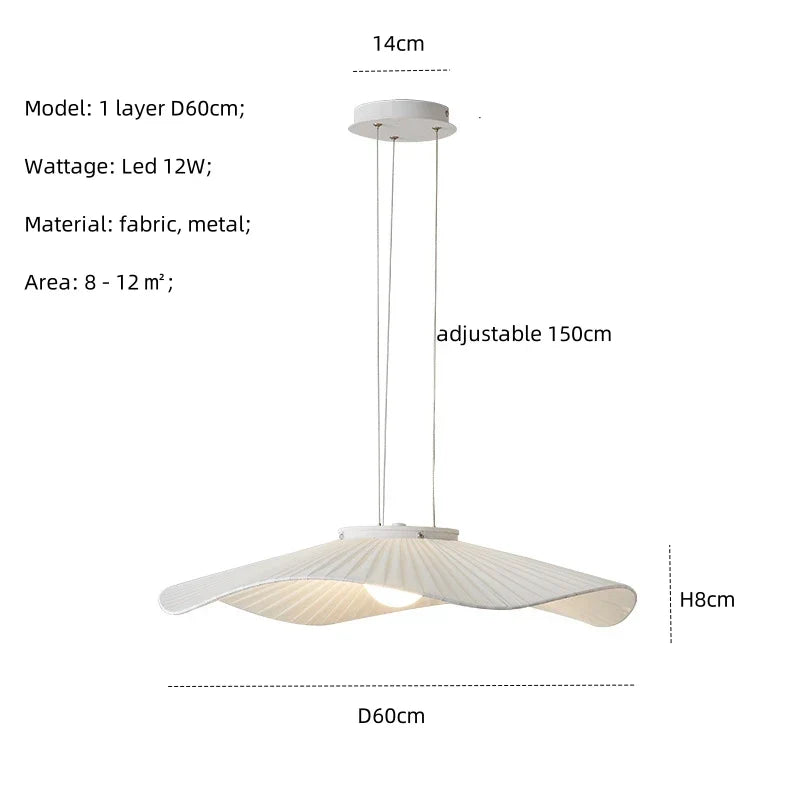 Fabric LED Pendant Chandelier: Modern Nordic Lighting for Dining Room, Bar, Home Decor