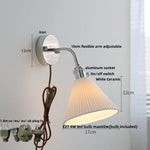 White Ceramic LED Wall Lights Adjustable Modern Bedside Lamp