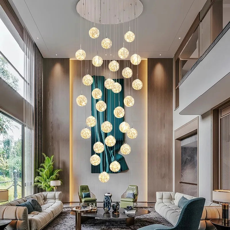 Nordic Stair Chandelier Ceiling Light Set for Living and Dining Room