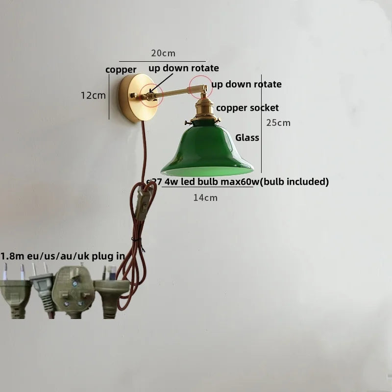 Clear Glass LED Wall Lights with Pull Chain Switch.