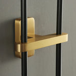 Smokey Gray Glass Linear Brass LED Wall Lights