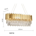 Crystal Oval LED Chandelier Lighting for Dinning Room