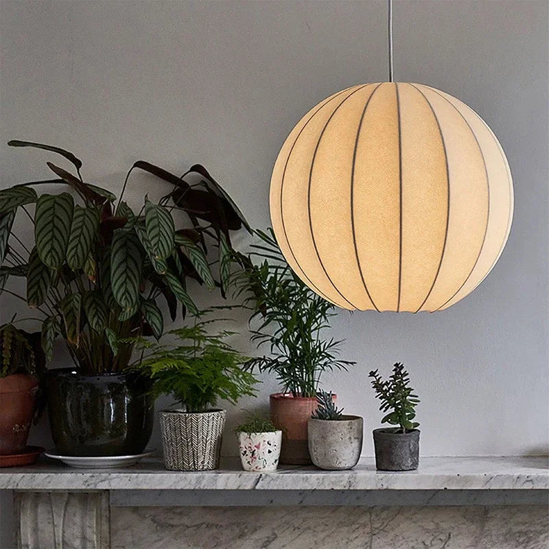 Silk Pendant Lights: Nordic Minimalist LED Chandelier for Dining Room, Bedroom, Bar