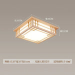 Solid Wood Ceiling Chandelier Light for Home Decor, LED Square Lamp for Living Room