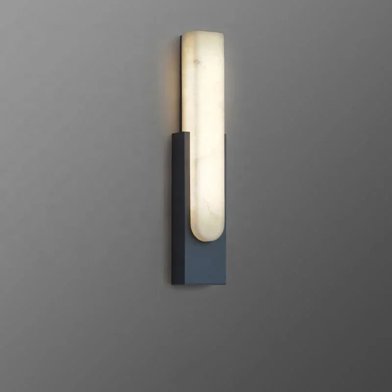 Nordic Marble LED Bedside Sconces | Modern Grey Metal Wall Light