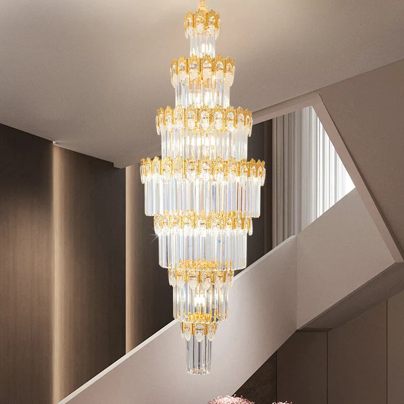 Crystal Staircase Chandelier: Luxurious European Style for Villa Living