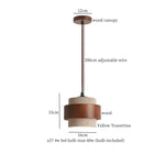 Wood Yellow Travertine LED Pendant Lights for Home Decor & Cafe