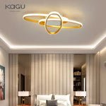 Oval Black LED Ceiling Light for Living Room, Bedroom, Kitchen, and Study