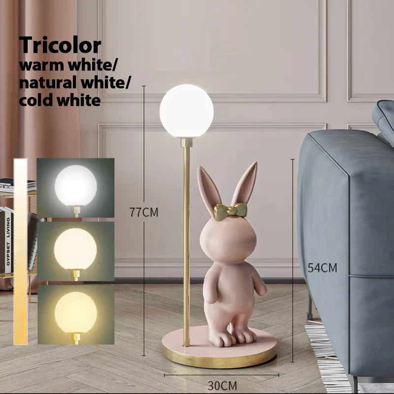 Rabbit LED Floor Lamp for Kids Room Nordic Modern Style