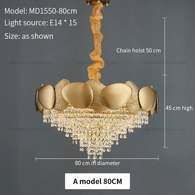 Crystal Chandelier: Modern Round Headlight for Livingroom and Master Bedroom