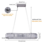 Crystal Oval LED Chandelier: Nordic Design Pendant Light for Living, Bedroom, Hotel