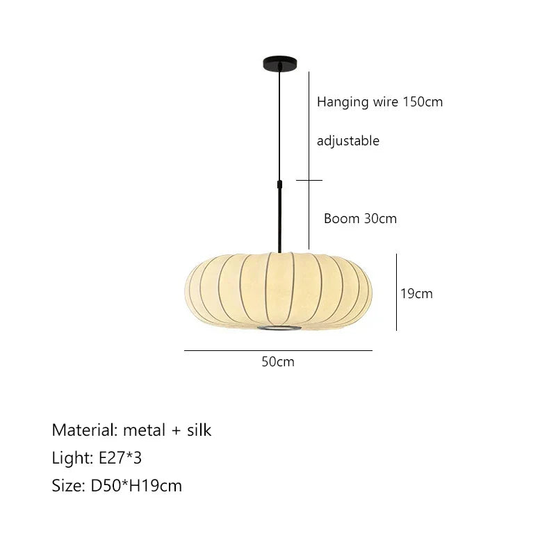 Silk Chandelier: Nordic Wabi Sabi LED Pendant Lights for Restaurant, Bar, Bedroom