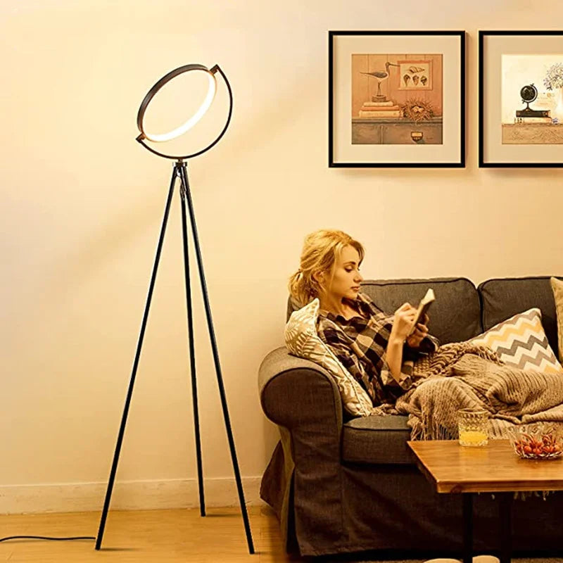 Modern Circle LED Floor Lamp for Bedroom Living Room Decor