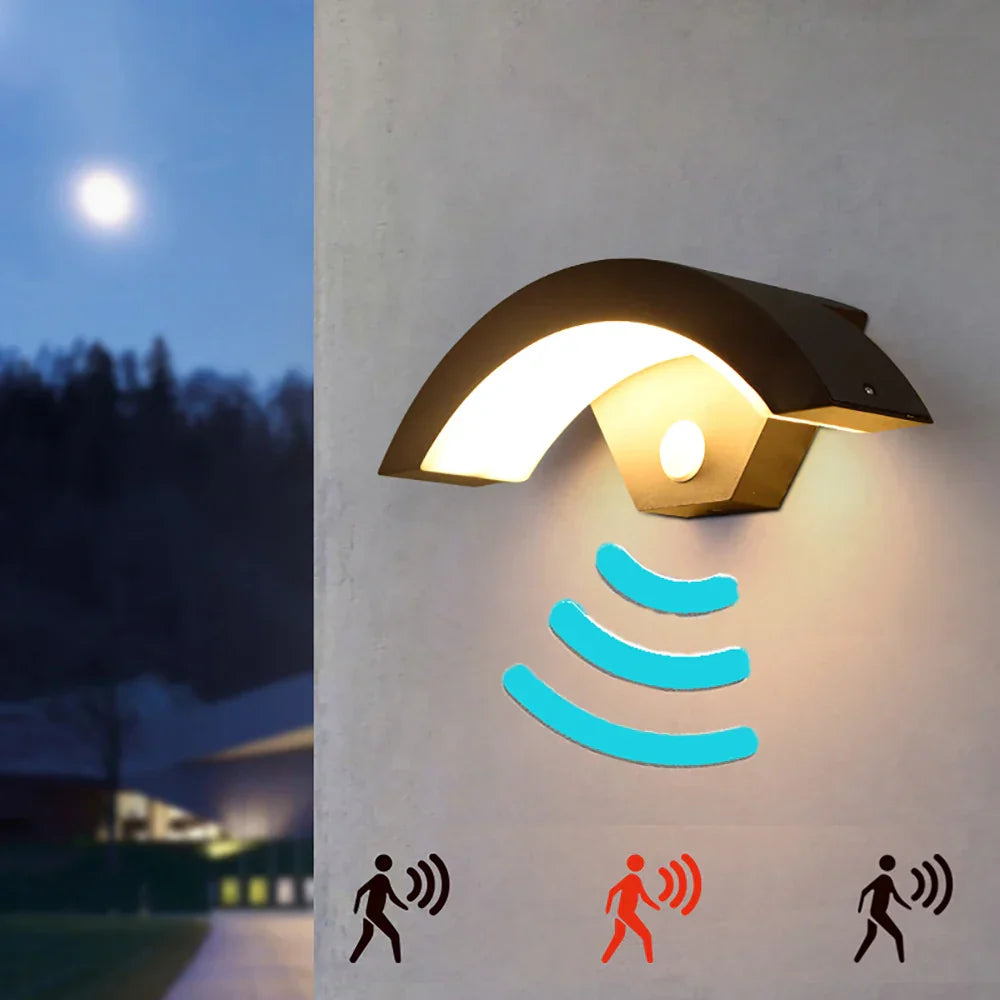 Motion Sensor LED Outdoor Wall Light - Waterproof IP65 Porch Garden Balcony Lamp