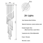 Modern Crystal Chandelier Water Drop Design LED Hanging Lighting for Villa Lobby by Afralia™