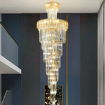 Crystal Chandelier: Elegant Villa Living Room Lighting