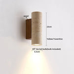 Wooden Canopy LED Wall Lights Modern Yellow Stone Bedside Lamp