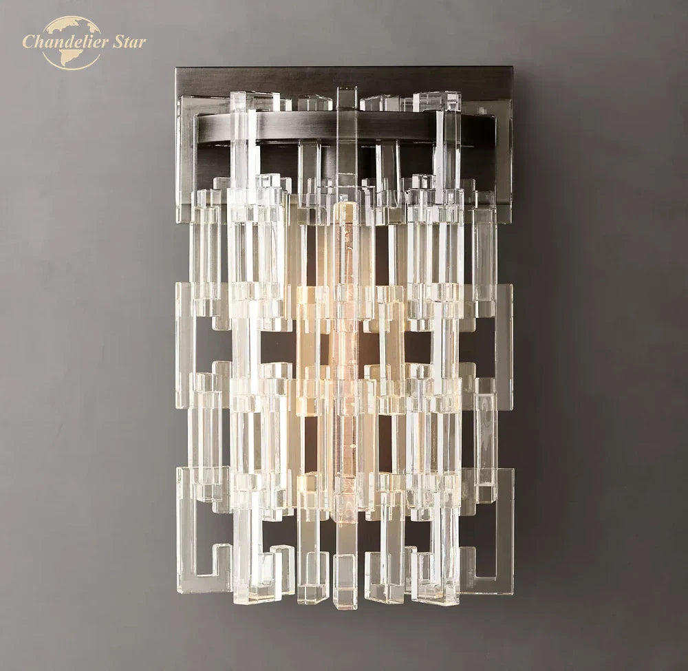 Marignan Round Crystal LED Wall Sconce Light - Modern Cristal Wall Lamp