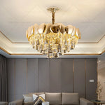 Crystal Chandelier: Modern Elegance for Living Room, Dining Room, Bedroom - Gold Finish
