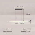 Modern Straight Pendant LED Light - Minimalist Painted Aluminium Chandelier