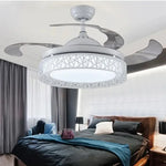 Gold Ceiling Fan Lights Remote Control 36/42inch Dining Bedroom Living Luminaria