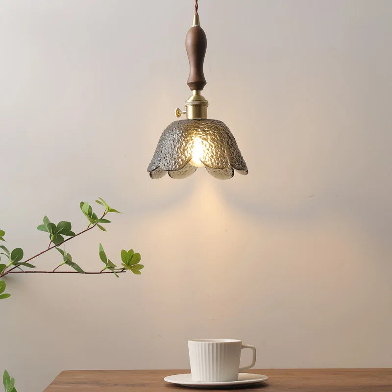 Gray Glass LED Pendant Lamps, Nordic Modern Design for Bedroom, Living Room Lighting Fixtures