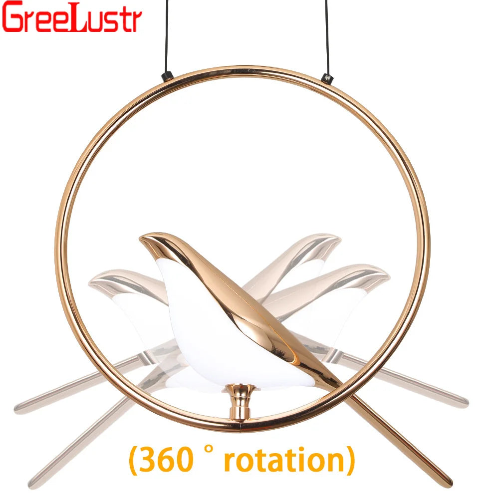 Modern Art Bird LED Pendant Lamp for Entryway Bedroom