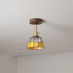 Glass Wood LED Ceiling Light Nordic Design for Living Room & Corridor