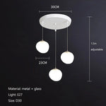 Nordic Glass Lampshade LED Ceiling Chandelier for Home Decoration