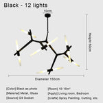 Glass LED Chandelier Ceiling Light for Modern Nordic Design Home Decor