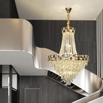 Crystal Chandelier: Smart Dimming Duplex Villa Pendant for Luxe Living Rooms