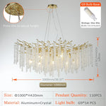 Crystal Metal Chandelier: Elegant Luxury Hanging Lamp for Home Hotel Decor