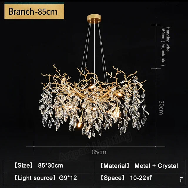 Luxury Crystal Chandeliers: Modern Metal Hanging Lamp for Dining Living Room Hotel Hall