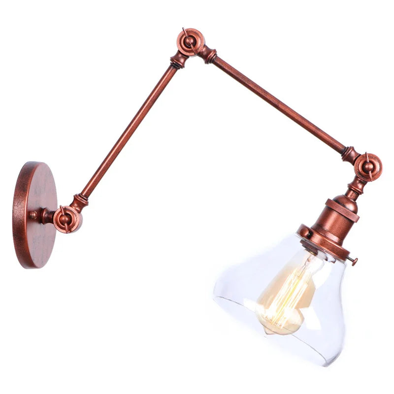 Vintage Loft LED Wall Light - Industrial Glass Iron Lamp