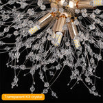 Dandelion Chandelier 8-Light Sputnik Pendant Light Gold/Silver Living Room Fixture