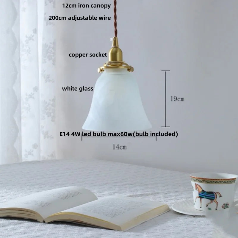 White Glass LED Pendant Lamp - Modern Nordic Hanging Light