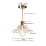 Afralia™ Green Brass Glass LED Pendant Light for Kitchen Cafe Bar Loft Decoration