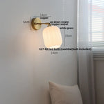 White Glass LED Wall Light with Pull Chain Switch, Japanese Style Hallway Lamp
