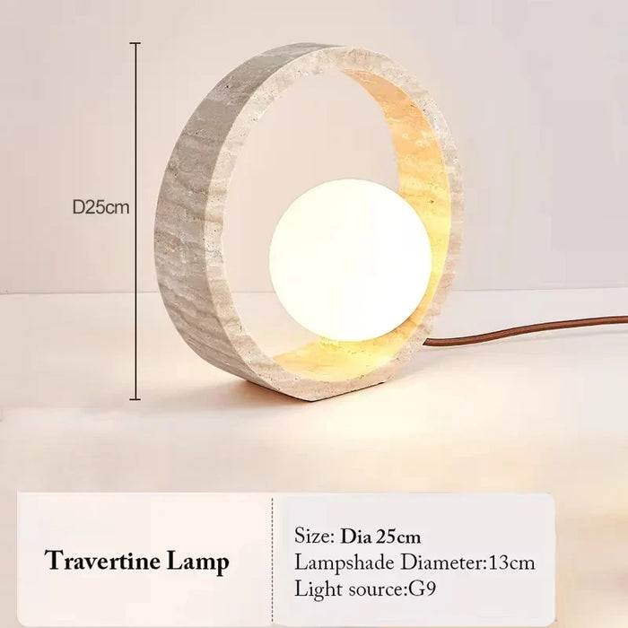 Modern Travertine LED Table Lamp